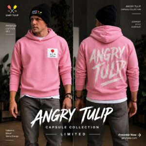 Angry Tulip Hoodie - Dusty Rose